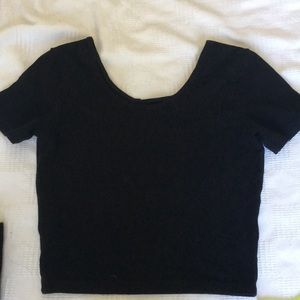 American Apparel black cropped shirt